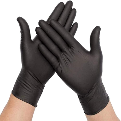 Black Nitrile Gloves, Large #100 HEAVY DUTY 6 Mil. Latex & Powder Free, Textured Fingertips Disposable Gloves